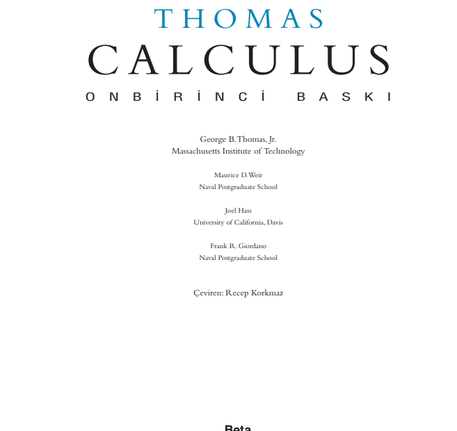 Thomas’ Calculus