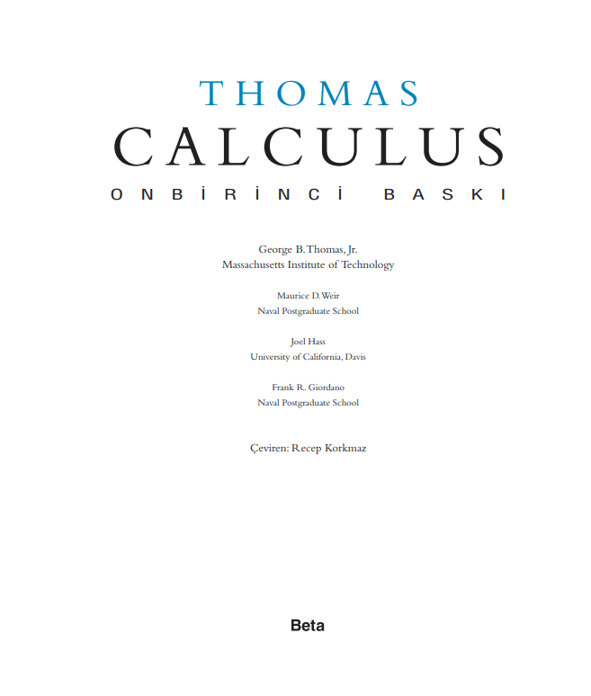 Thomas’ Calculus