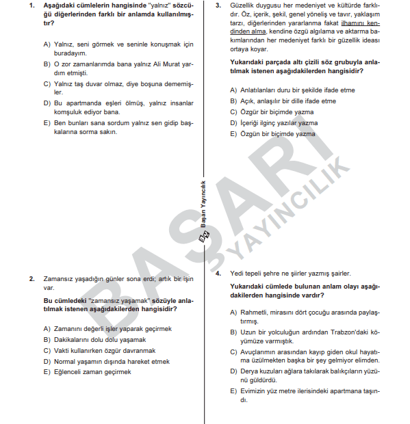 KPSS Genel Yetenek - Genel Kültür Test Kitapçığı