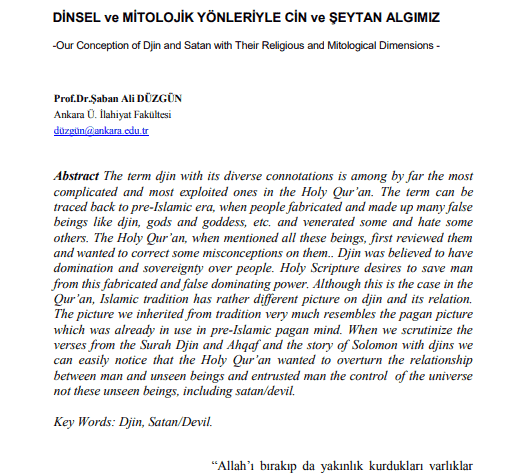 Şaban Ali Düzgün - Dinsel ve Mitolojik Yönleriyle Cin ve Şeytan Algımız